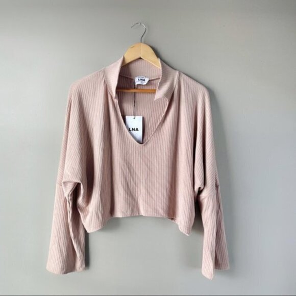 Lna | Nwt Revolve Cropped Cape Top Nude Small - Picture 9 of 10